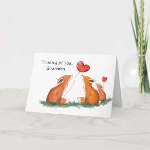 Grandma Mors dag från grupp tre rävar Kort