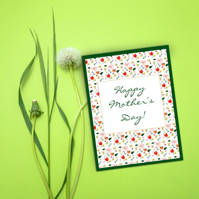 Grandma mors dag Mönster (vilda blommor) Vykort (Skapare uppladdad)