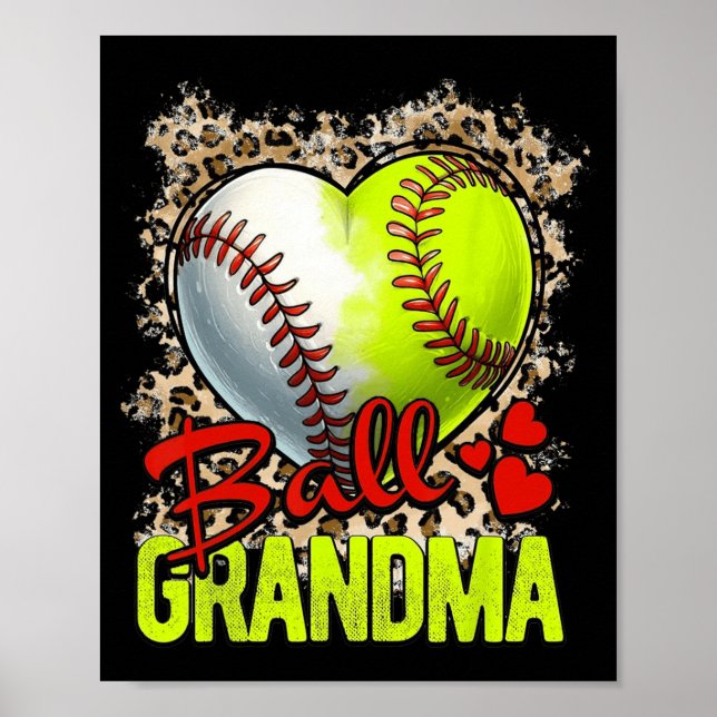 Grandma Mors dag Softball Grandma Baseball Gran Poster (Framsidan)