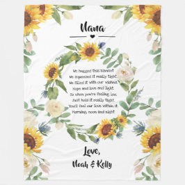 Grandma Mors dag Solrosoffert från Barnbarn Fleecefilt