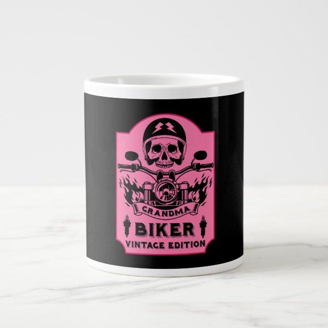 Grandma Motorcykel Rider Jumbo Mugg (Framsidan)