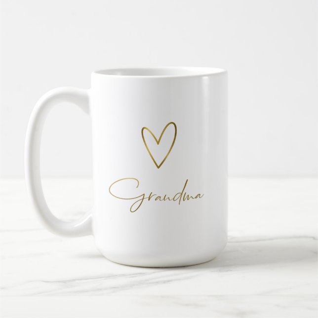 Grandma Mugg med Guld Heart Design (Vänster)
