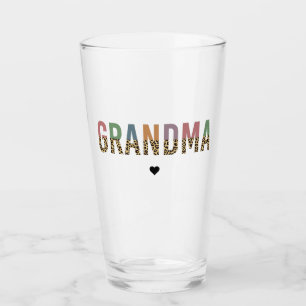 Grandma multifärgad cheetah leopard typography Gif Glaskopp