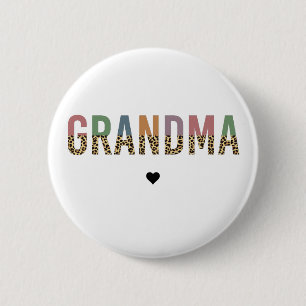 Grandma multifärgad cheetah leopard typography Gif Knapp