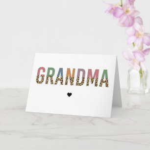 Grandma multifärgad cheetah leopard typography Gif Kort