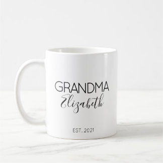 Grandma Namn Gravid Announcement Gift Kaffemugg