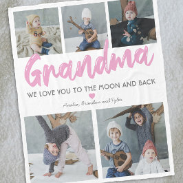 Grandma Nana 5 Photo Collage Fleecefilt