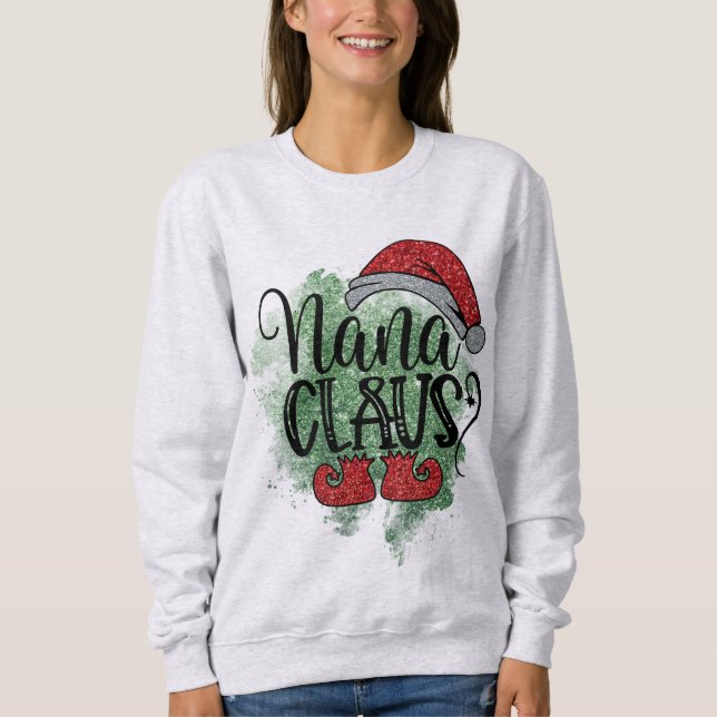 Grandma Nana Clause jul Jultomten T Shirt (Framsida)