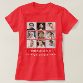 Grandma/Nana/other 9-Photo Collage Message & Namn T Shirt