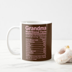 Grandma Nutritional Facts Funny Mor Day  Kaffemugg