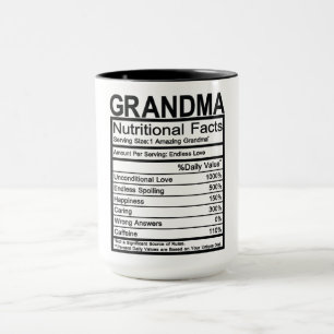 Grandma Nutritional Facts Mugg
