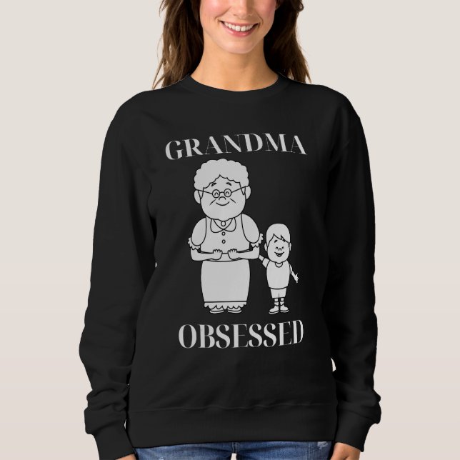 Grandma Obsessed Kids Youth Girls Boys Grandchildr T Shirt (Framsida)