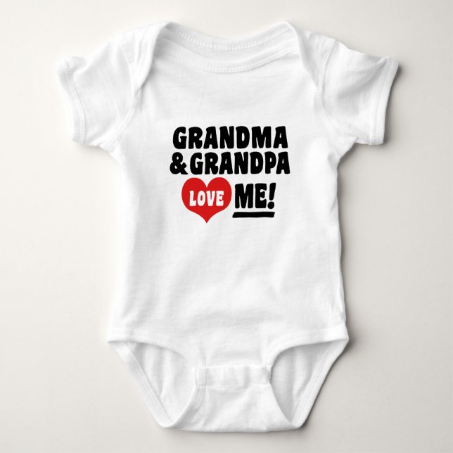 Grandma och Grandpa Kärlek Me Nappar T Shirt (Framsida)