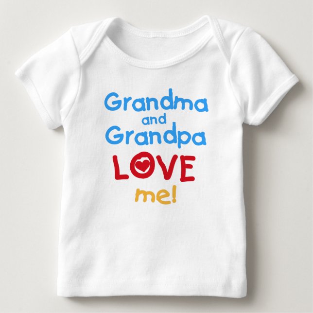 Grandma och Grandpa Kärlek Me Tee Shirt (Framsida)
