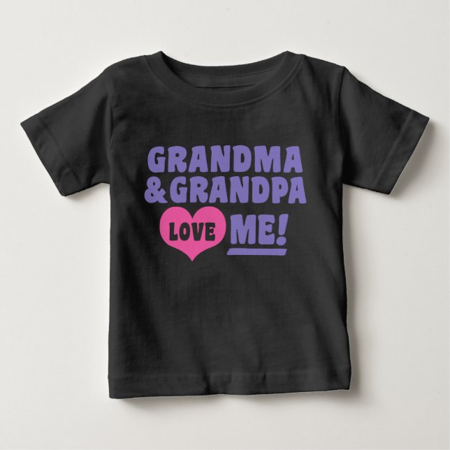 Grandma och Grandpa Kärlek Me Tee Shirt (Framsida)