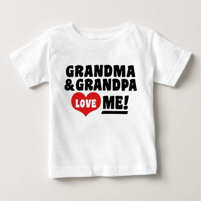 Grandma och Grandpa Kärlek Me Tee Shirt (Framsida)