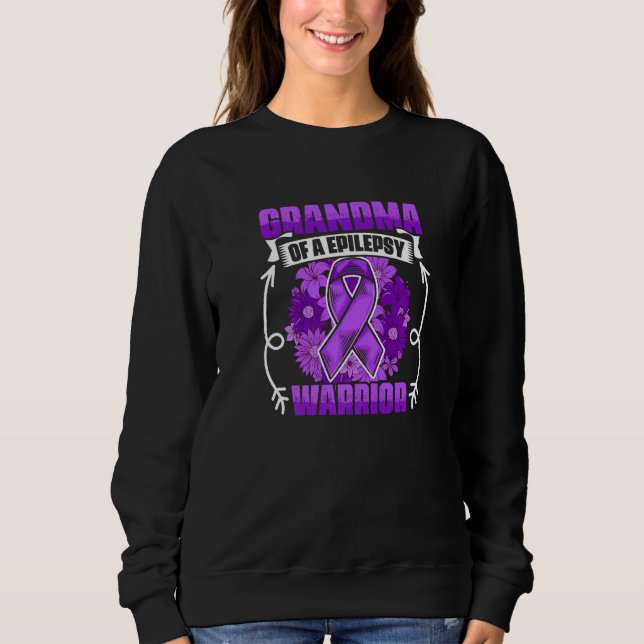 Grandma Of Epilepsy Warrior Survivor Epilepsy Awar T Shirt (Framsida)