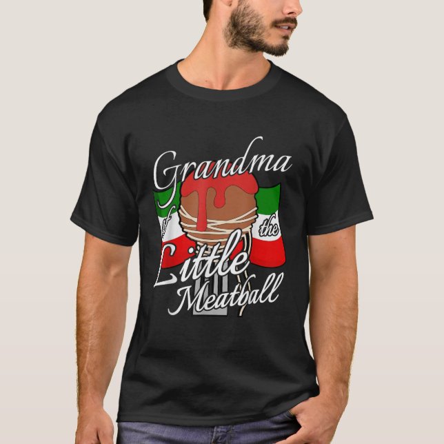Grandma of Little Meatball Italian Theme 1st Birth T Shirt (Framsida)