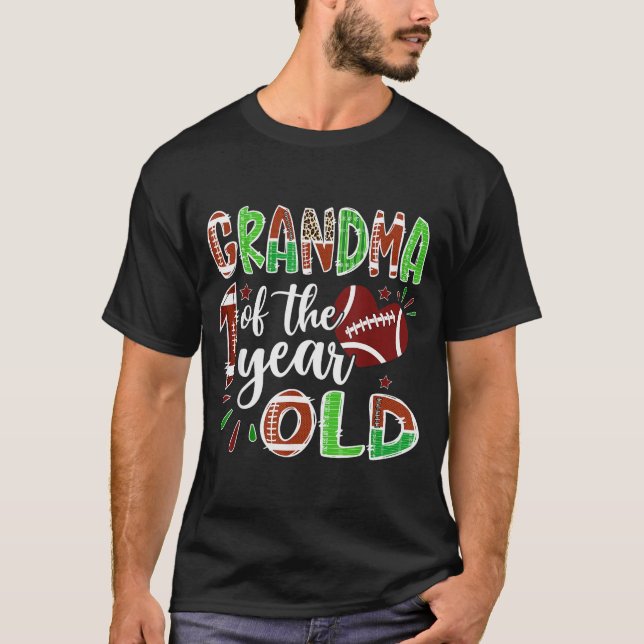 Grandma Of The 1 Year Old Football 1st Birthday Bo T Shirt (Framsida)