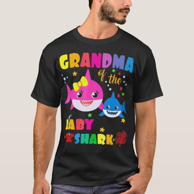 Grandma Of The Baby Shark Birthday Grandma Shark G T Shirt (Framsida)