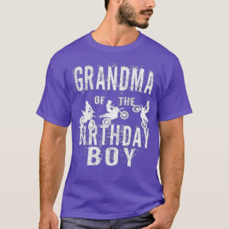 Grandma Of The Birthday Boy Dirt Bike Bday Party T Shirt