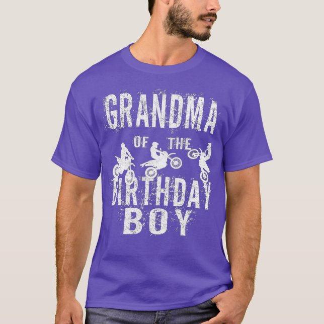 Grandma Of The Birthday Boy Dirt Bike Bday Party T Shirt (Framsida)