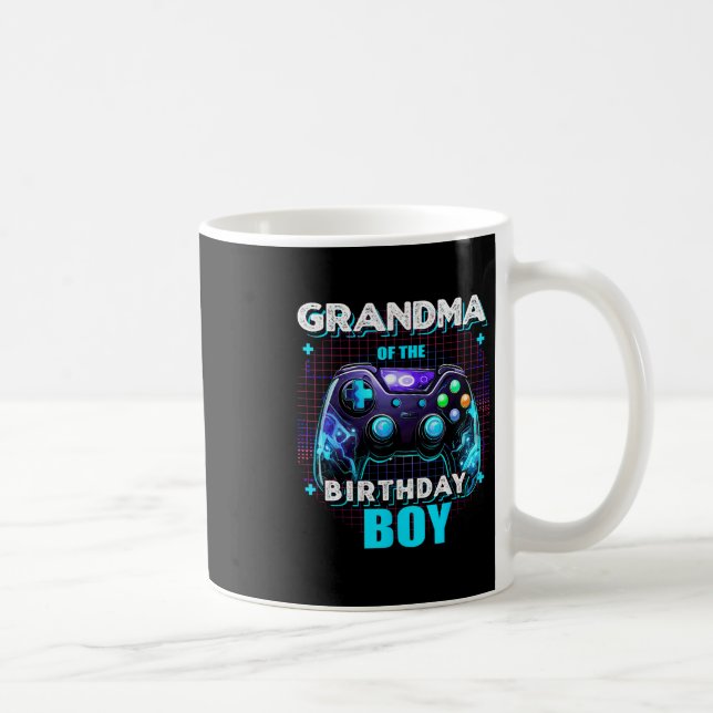 Grandma Of The Birthday Boy Matching Family Video  Kaffemugg (Höger)
