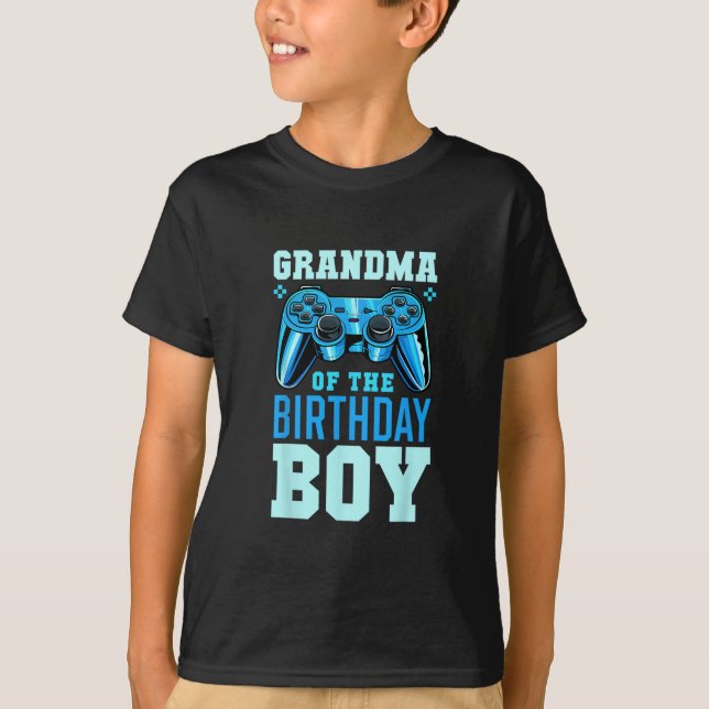Grandma Of The Birthday Boy Matching Video Gamer B T Shirt (Framsida)