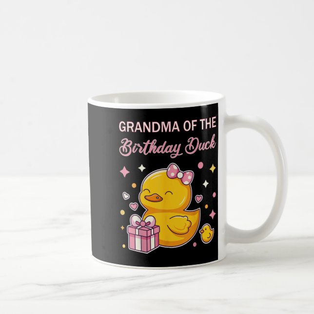 Grandma Of The Birthday Duck Christmas Anime Party Kaffemugg (Höger)
