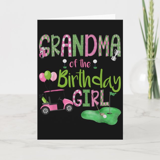 Grandma Of The Birthday Girl Hole In One Golf Love Kort (Framsida)