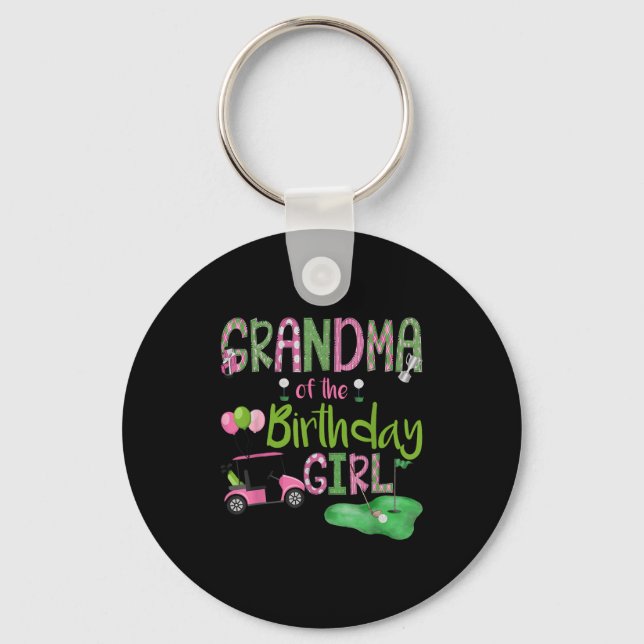 Grandma Of The Birthday Girl Hole In One Golf Love Nyckelring (Framsida)