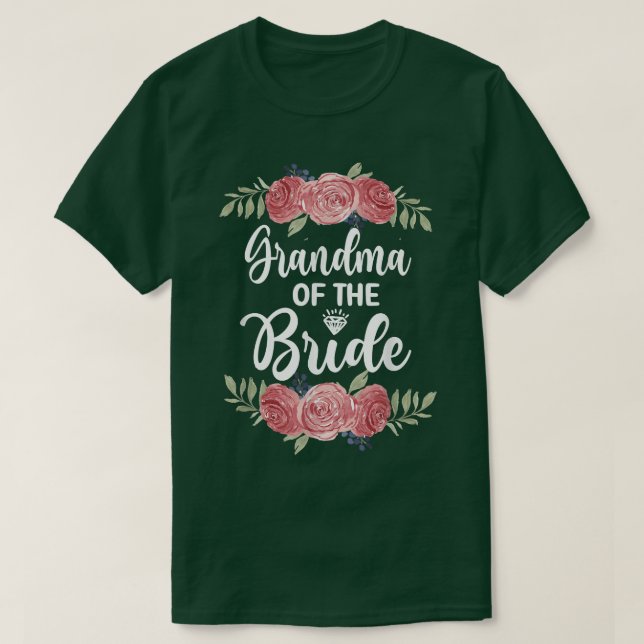 Grandma Of The Bride Bridal Shower Wedding Party  T Shirt (Design framsida)