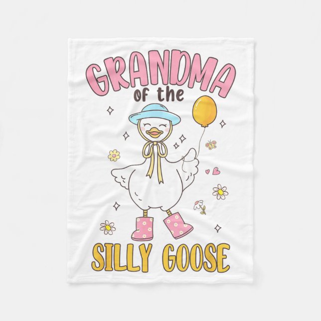 Grandma Of The Silly Goose First Birthday Family M Fleecefilt (Framsidan)