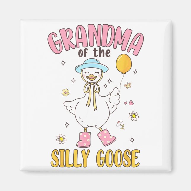 Grandma Of The Silly Goose First Birthday Family M Magnet (Framsidan)