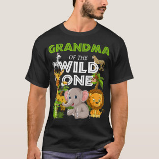 Grandma of the Wild One Zoo Birthday Safari Jungle T Shirt