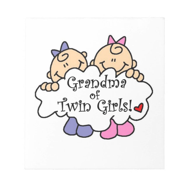 Grandma of Twin Girls Gifts Anteckningsblock (Framsida)