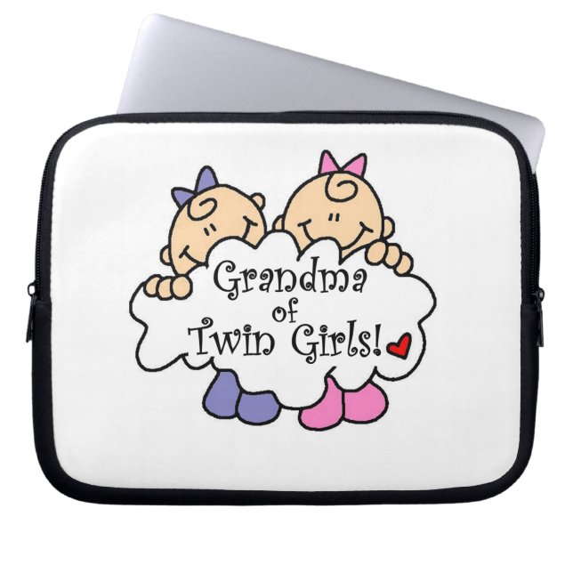 Grandma of Twin Girls Gifts Laptop Sleeve (Framsidan)