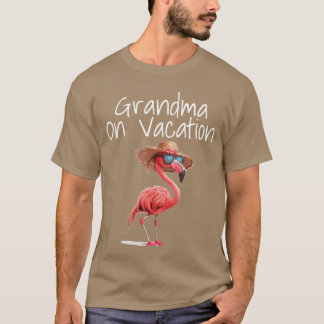 Grandma on Vacation Funny Flamingo Beach Getaway G T Shirt