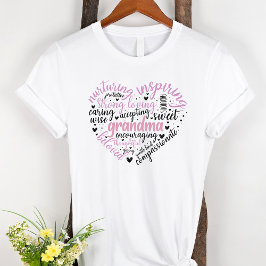 Grandma Ord Cloud Rosa Heart T Shirt