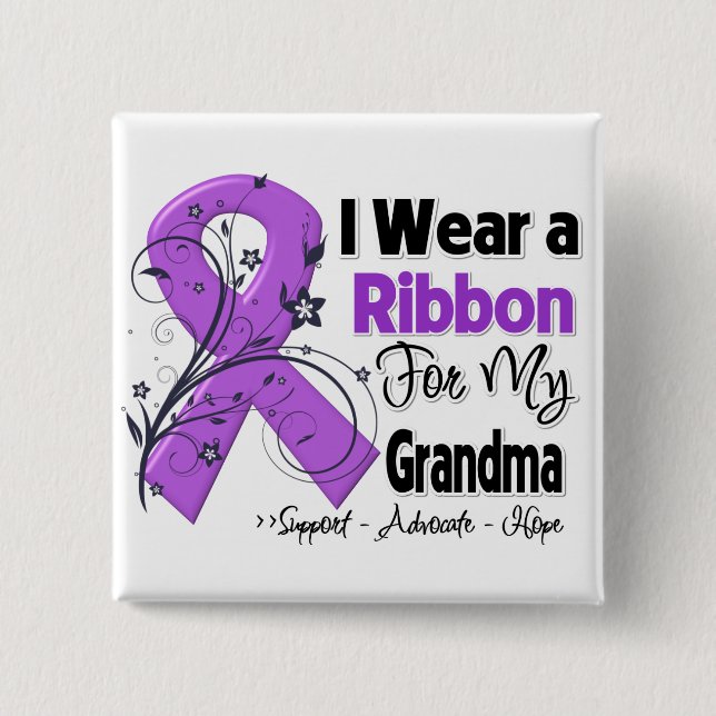 Grandma - Pancreatic Cancer Ribbon Knapp (Framsida)