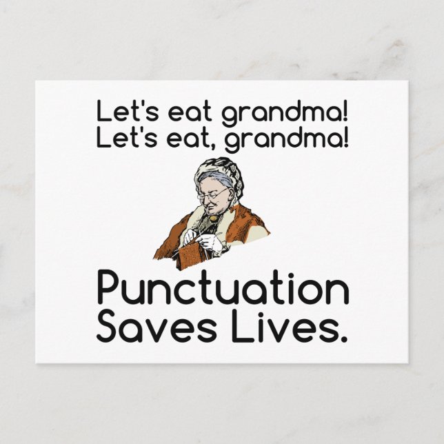 GRANDMA PANCTUATION SPARAR LIV VYKORT (Framsida)