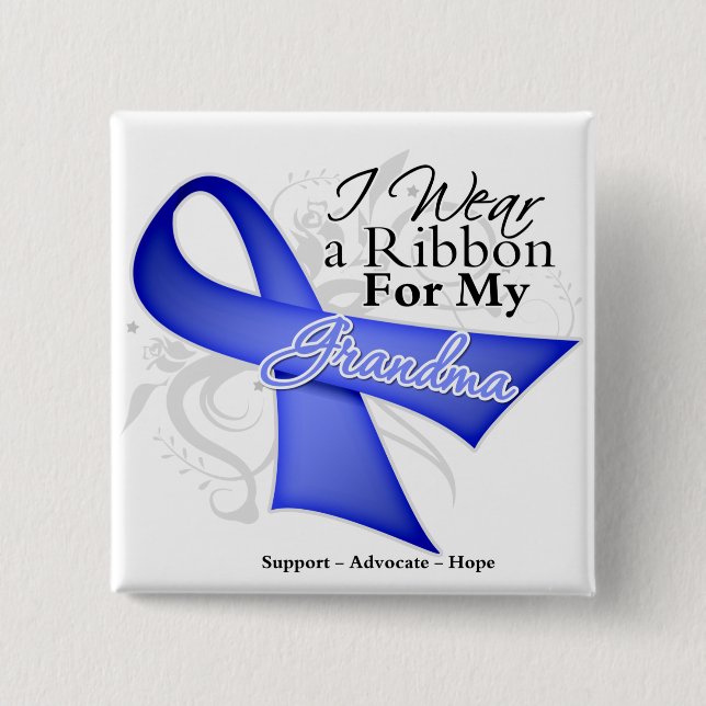 Grandma Periwinkle Ribbon - Stomach Cancer Knapp (Framsida)