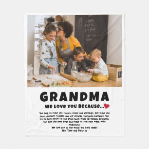 Grandma Personlig Photo Gift från Kids Fleecefilt