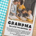 Grandma Personlig Photo Gift från Kids Kökshandduk<br><div class="desc">Kompilera en lista över sak som du kärlek om din mormor,  lägg till ett favoritfoto och du har en Mors dag- eller julklapp som hon uppskattar! Perfekt för födelsedagar och även andra familjemedlemmar! ♥</div>