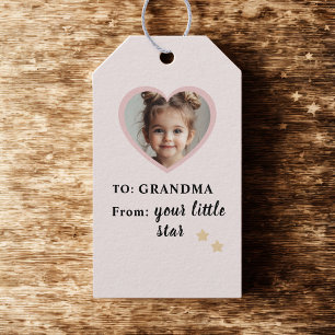 "Grandma - Personlig Photo 'Little Star Presentetikett