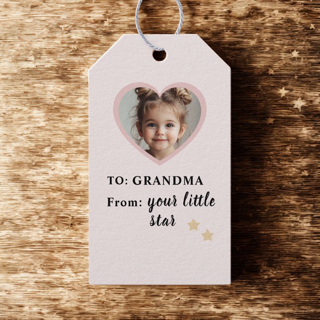 "Grandma - Personlig Photo 'Little Star Presentetikett (Skapare uppladdad)