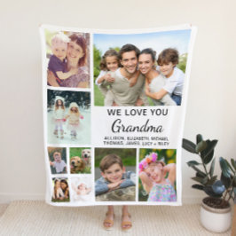 Grandma Photo Collage Fleecefilt