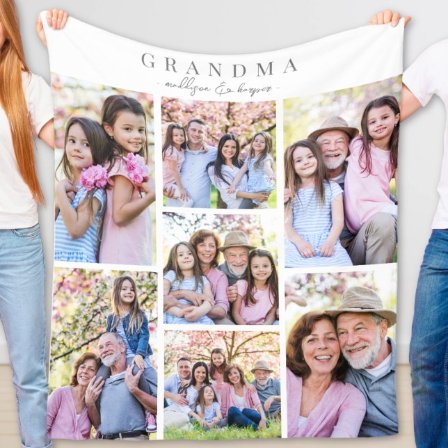 Grandma Photo Collage Fleecefilt (Grandma Photo Collage Fleece Blanket )