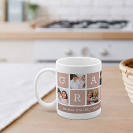 Grandma Photo Collage & Grandchildren Namn Kaffemugg