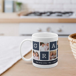 Grandma Photo Collage & Grandchildren Namn Kaffemugg